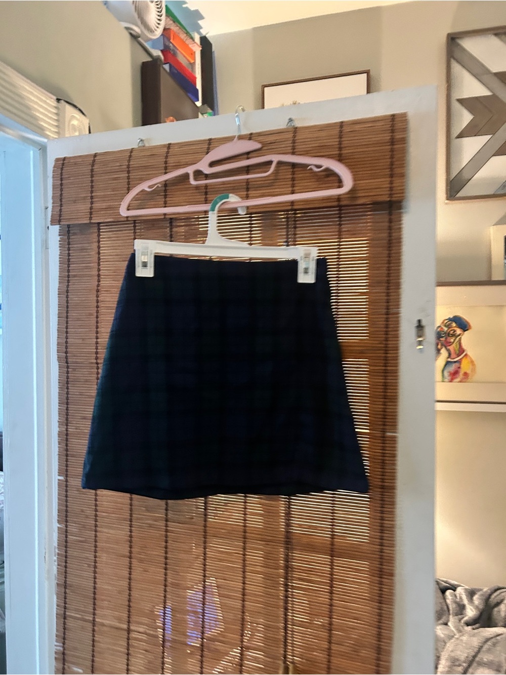 Abercrombie & Fitch Navy Green Plaid Mini Skirt